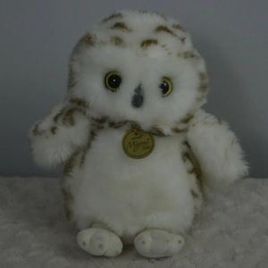 Aurora Miyoni Tots Snowy Owl Plush Stuffed Animal White Tan Realistic